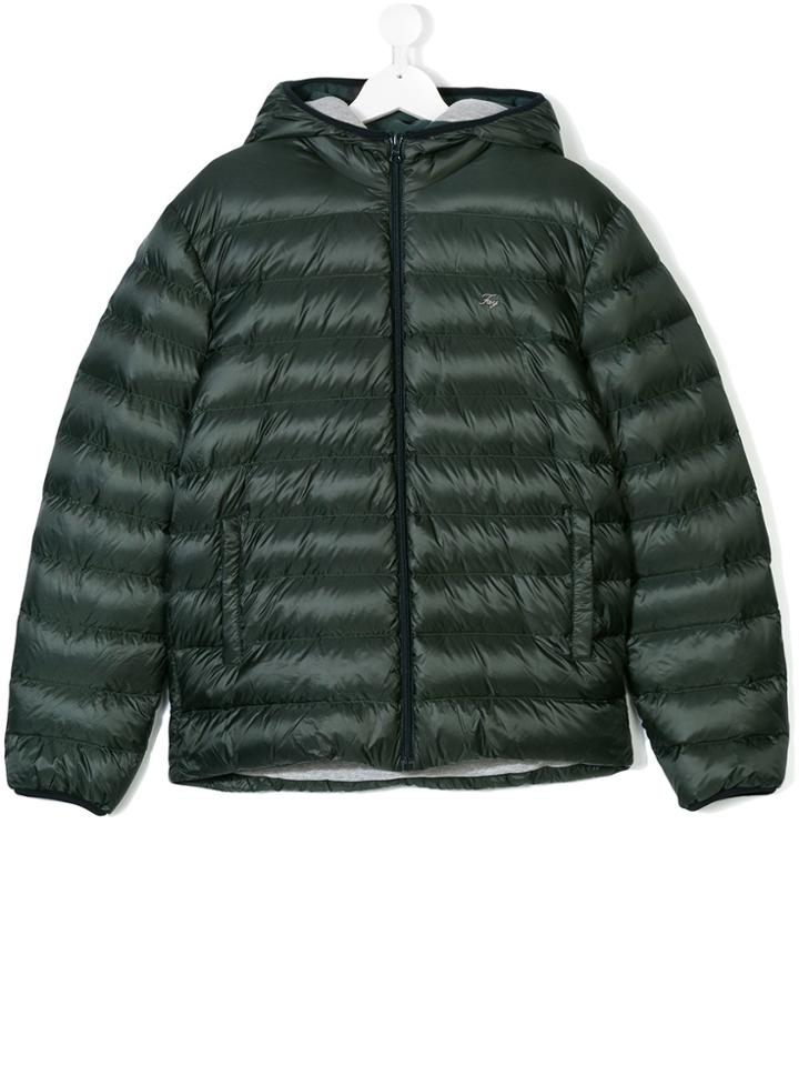 Fay Kids Hooded Padded Coat - Green