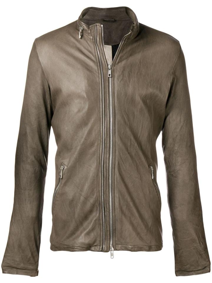 Giorgio Brato Slim-fit Biker Jacket - Nude & Neutrals