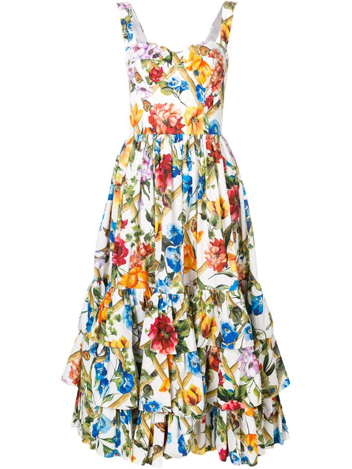 Dolce & Gabbana Floral Print Full Dress - Multicolour