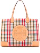 Tory Burch Ella Plaid Tote - Red
