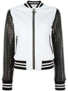 Philipp Plein 25 Bomber Jacket, Women's, Size: Small, White, Sheep Skin/shearling/viscose