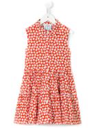 10x10 An Italian Theory Kids - Floral Print Dress - Kids - Cotton/spandex/elastane - 8 Yrs, Red