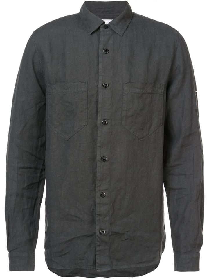 Stone Island Logo Embroidered Shirt - Grey