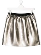 Touriste Teen Crease Effect Pleated Skirt - Metallic