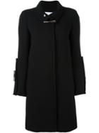 Gianluca Capannolo Fastening Detail Single Breasted Coat, Women's, Size: 40, Black, Polyamide/spandex/elastane/virgin Wool