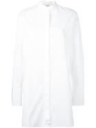 Ports 1961 - Long Band Collar Shirt - Women - Cotton - 42, White, Cotton