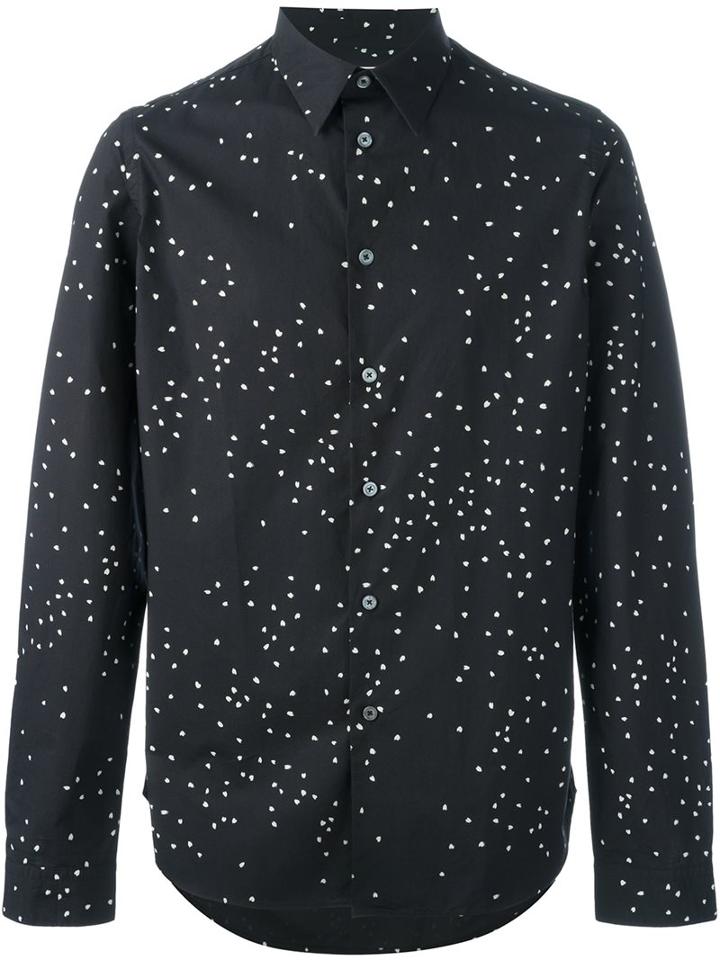 Ps By Paul Smith Hear Print Shirt, Men's, Size: Large, Black, Cotton