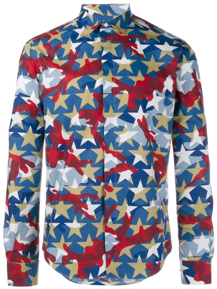 Valentino 'camustars' Long Sleeved Shirt, Men's, Size: 39, White, Cotton