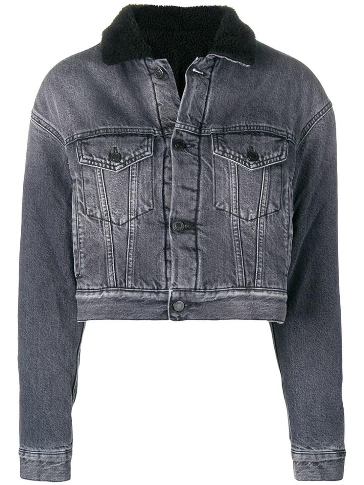 Marcelo Burlon County Of Milan Fitted Denim Jacket - Grey