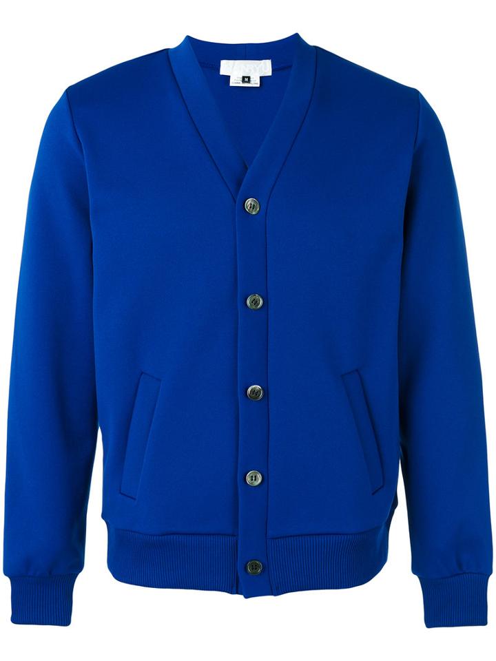 Ganryu Comme Des Garcons - V-neck Cardigan - Men - Polyester - S, Blue, Polyester