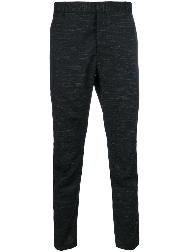 Lanvin Straight Leg Marl Trousers - Black