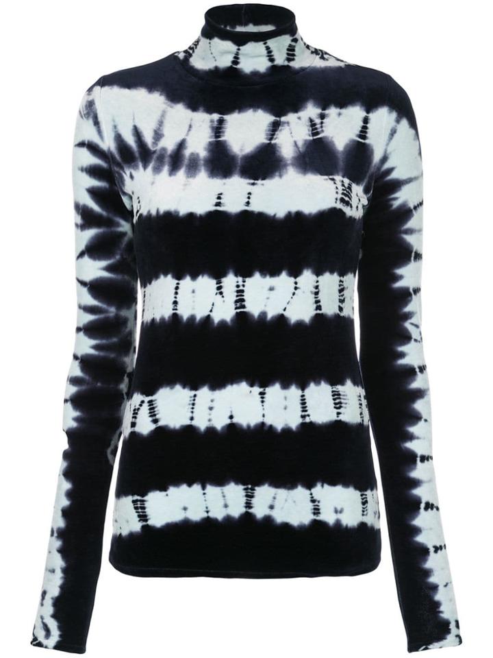 Proenza Schouler Tie Dye Velvet Turtleneck Top - Blue