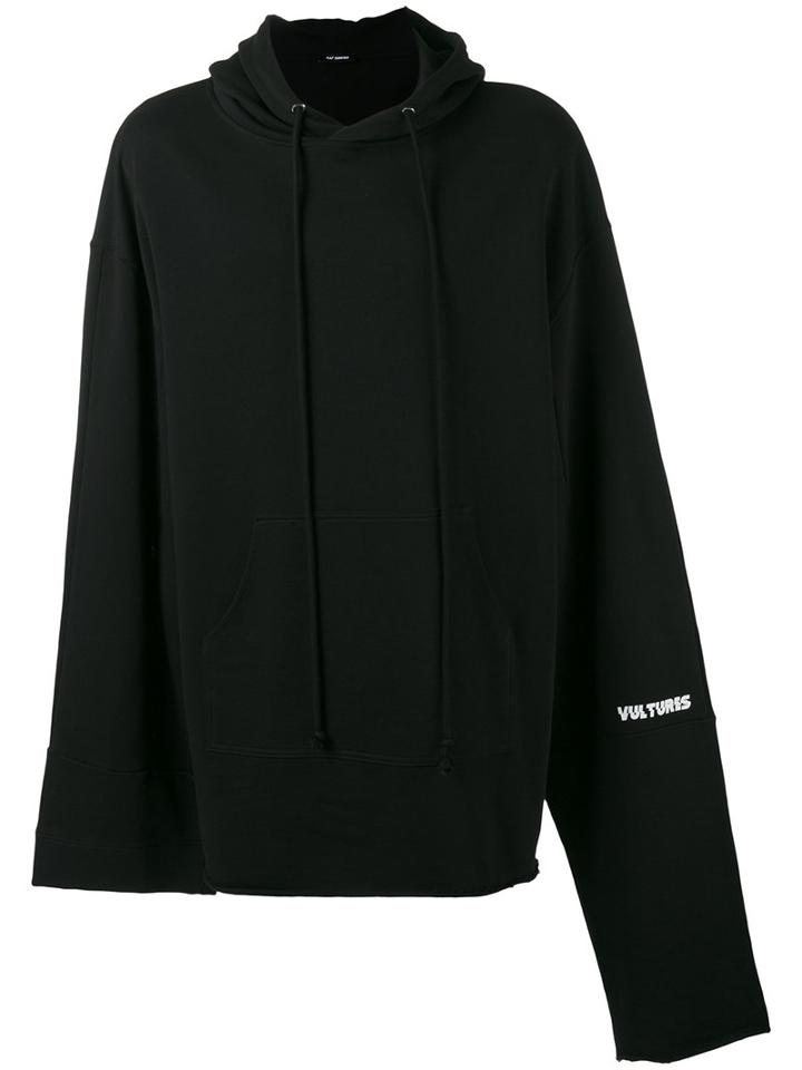 Raf Simons Oversized Asymmetric Hoodie, Men's, Black, Cotton