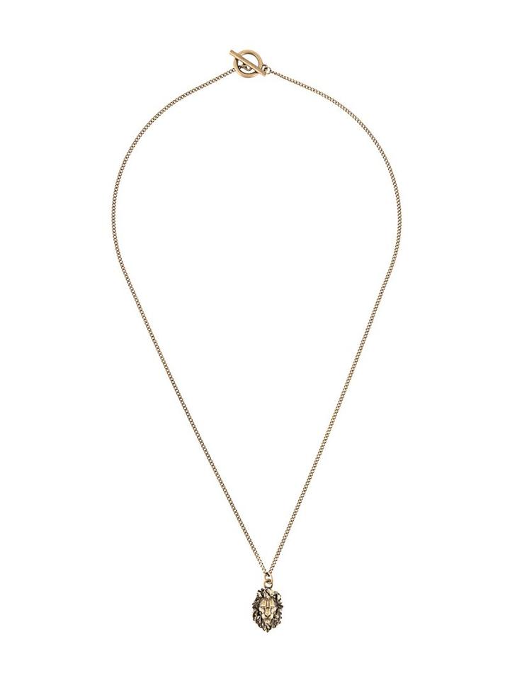 Roberto Cavalli 'leo Head' Necklace, Men's, Metallic