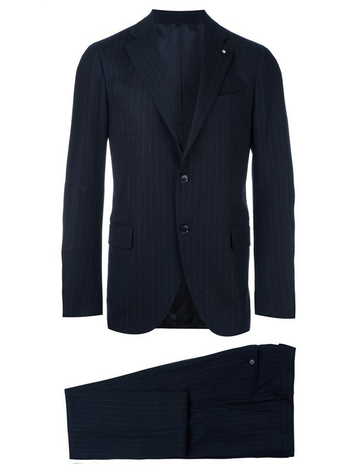Lardini Pinstripe Notched Lapel Suit
