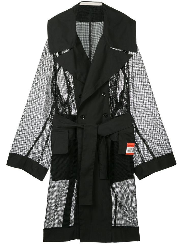 Maison Mihara Yasuhiro Perforated Trench Coat - Black