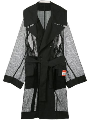 Maison Mihara Yasuhiro Perforated Trench Coat - Black