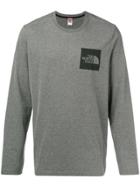 The North Face Logo Print Long Sleeve T-shirt - Grey