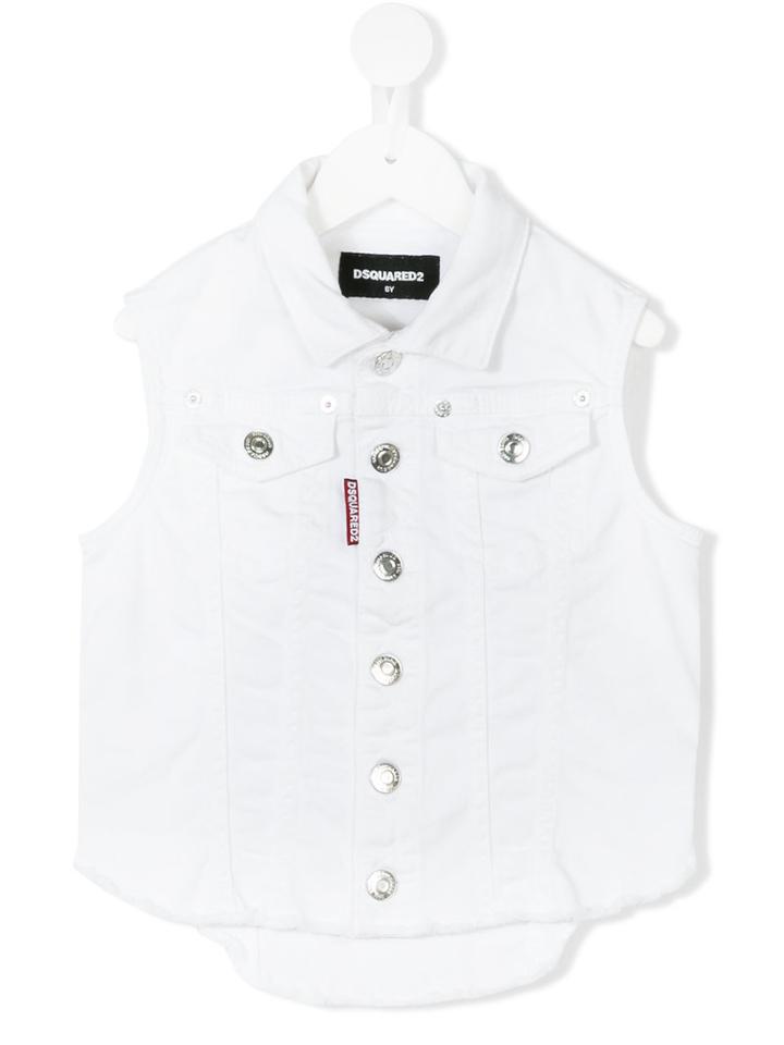 Dsquared2 Kids - Denim Gilet - Kids - Cotton/spandex/elastane - 4 Yrs, White