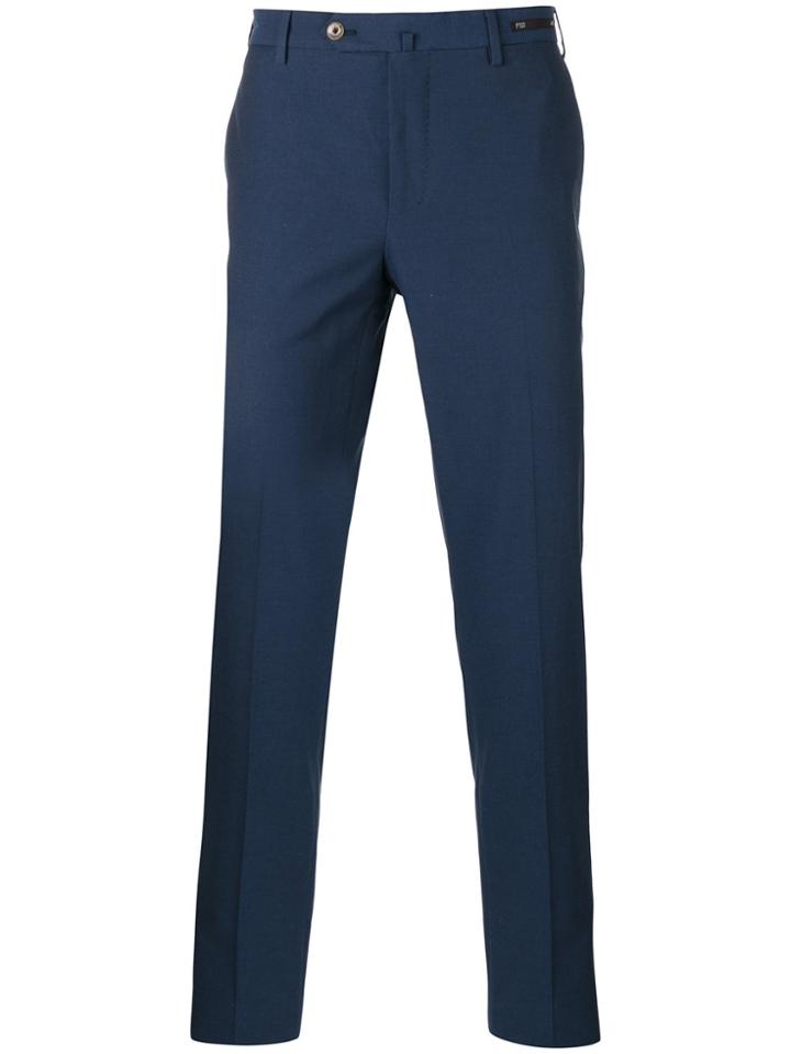 Pt01 Cropped Tapered Trousers - Blue