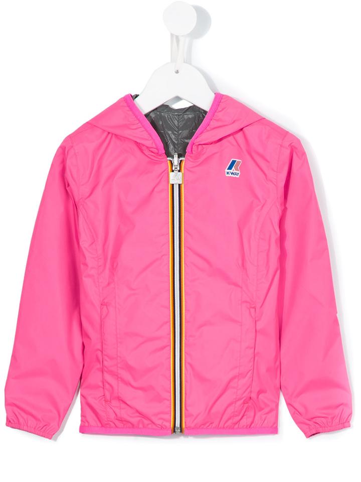 K Way Kids Reversible Wind Breaker Jacket, Girl's, Size: 8 Yrs, Pink/purple