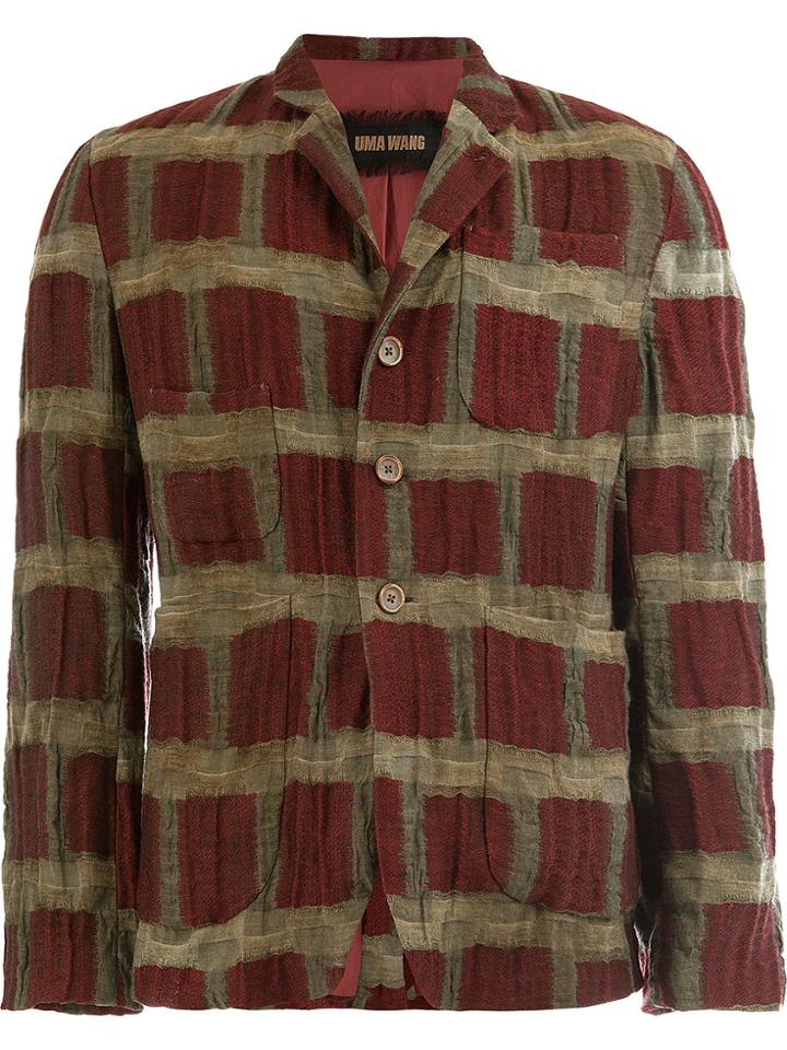 Uma Wang Checked Single-breasted Blazer - Red