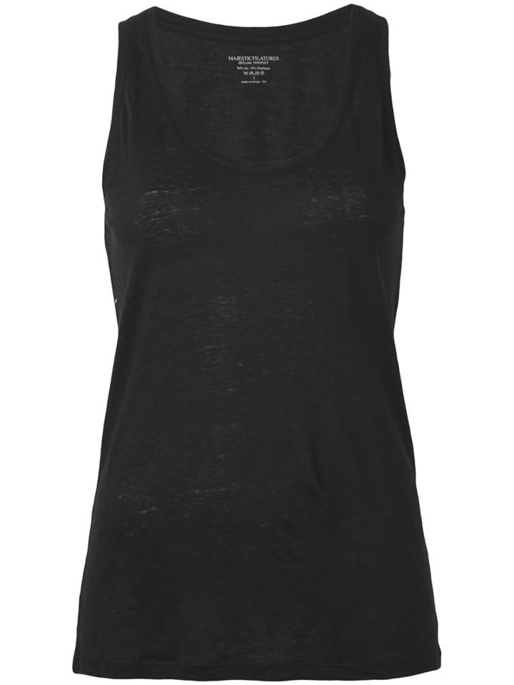 Majestic Filatures - Classic Tank Top - Women - Linen/flax/spandex/elastane - Ii, Black, Linen/flax/spandex/elastane
