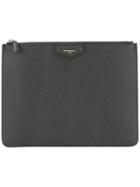 Givenchy Logo Zipped Pouch, Men's, Black, Calf Leather