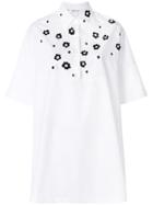 Jimi Roos Oversized Flower Appliqué Shirt - White