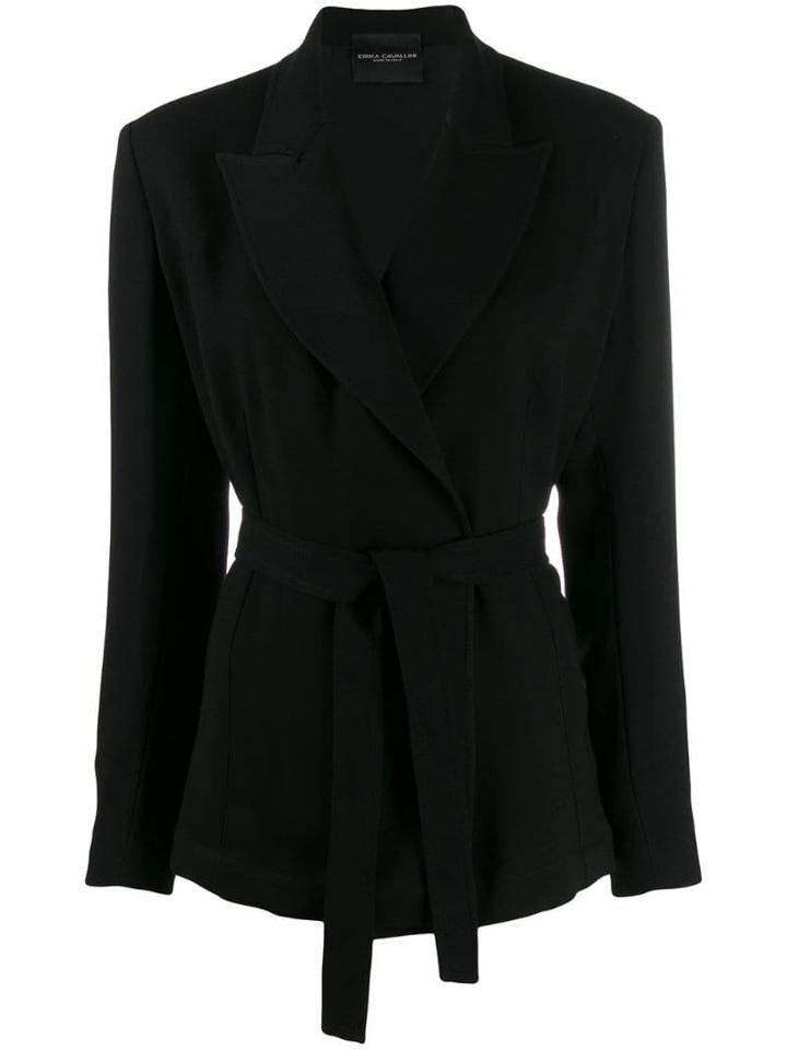 Erika Cavallini Tie Waist Blazer - Black