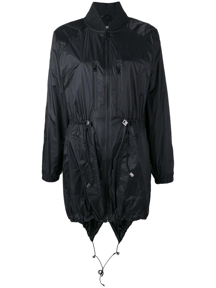 Versus Logo Plaque Raincoat, Women's, Size: 40, Black, Nylon/polyester