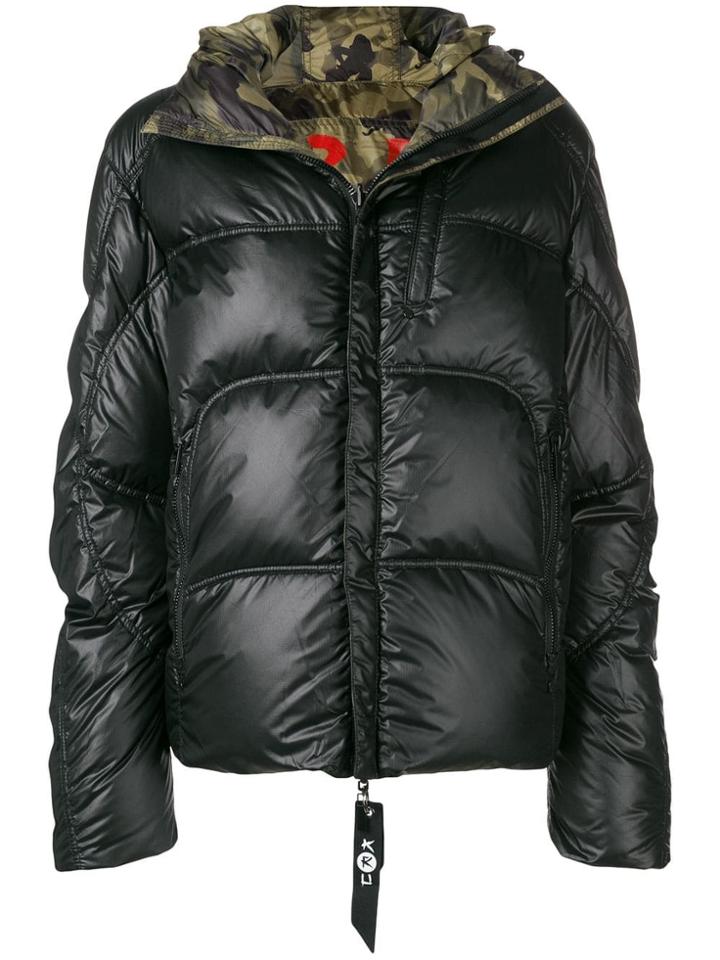 Kru Reversible Oversized Puffer Jacket - Black