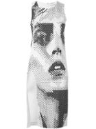 Anthony Vaccarello Side Slit Printed Fitted Dress