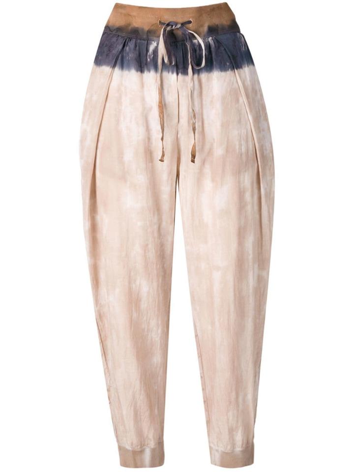 Raquel Allegra Tie Dye Drawstring Trousers - Neutrals