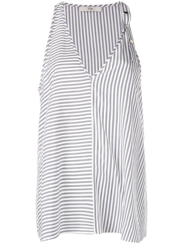 Tibi Soft Stripe Tank Top - White