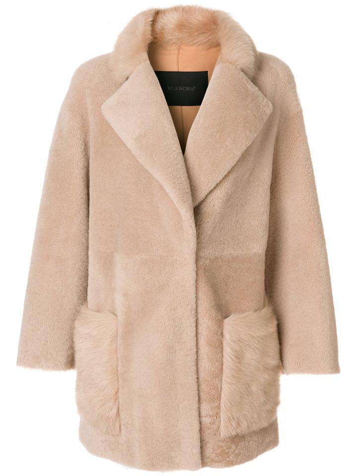 Blancha Fur Coat - Nude & Neutrals
