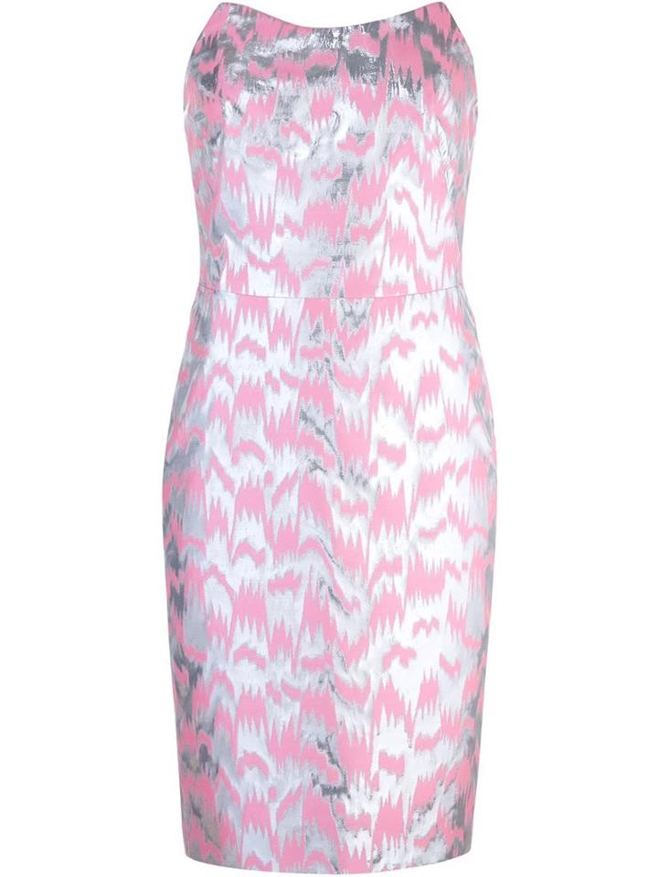 Jeremy Scott Strapless Jacquard Dress, Women's, Size: 44, Pink/purple, Polyester