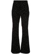 Christian Siriano Crystal Embellished Flared Trousers - Black