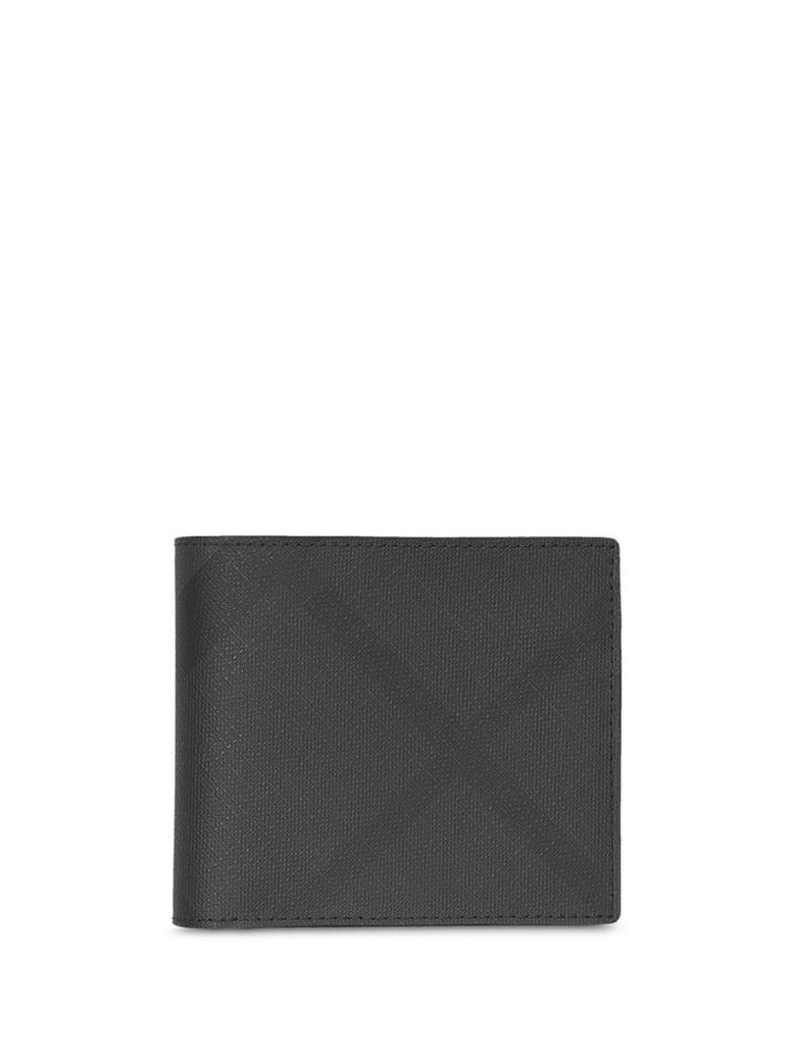 Burberry London Check And Leather International Bifold Wallet - Grey