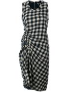 James Perse Gathered Checked Dress - Blue