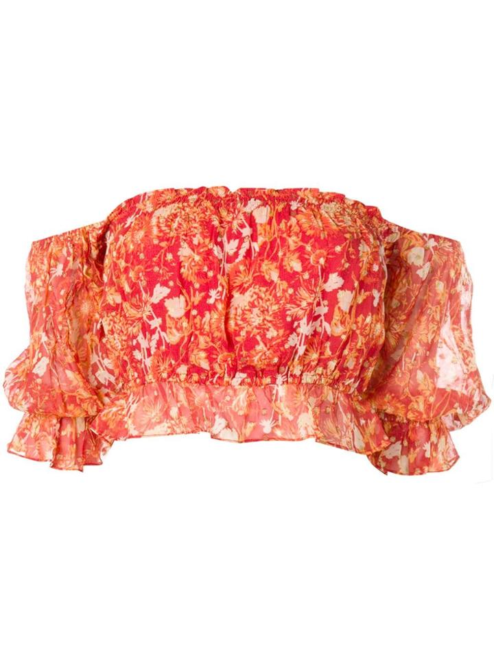 Hemant And Nandita Dawn Off-shoulder Blouse - Orange