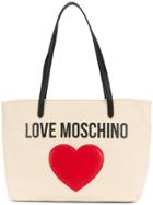 Love Moschino Heart Embellished Logo Tote - Nude & Neutrals