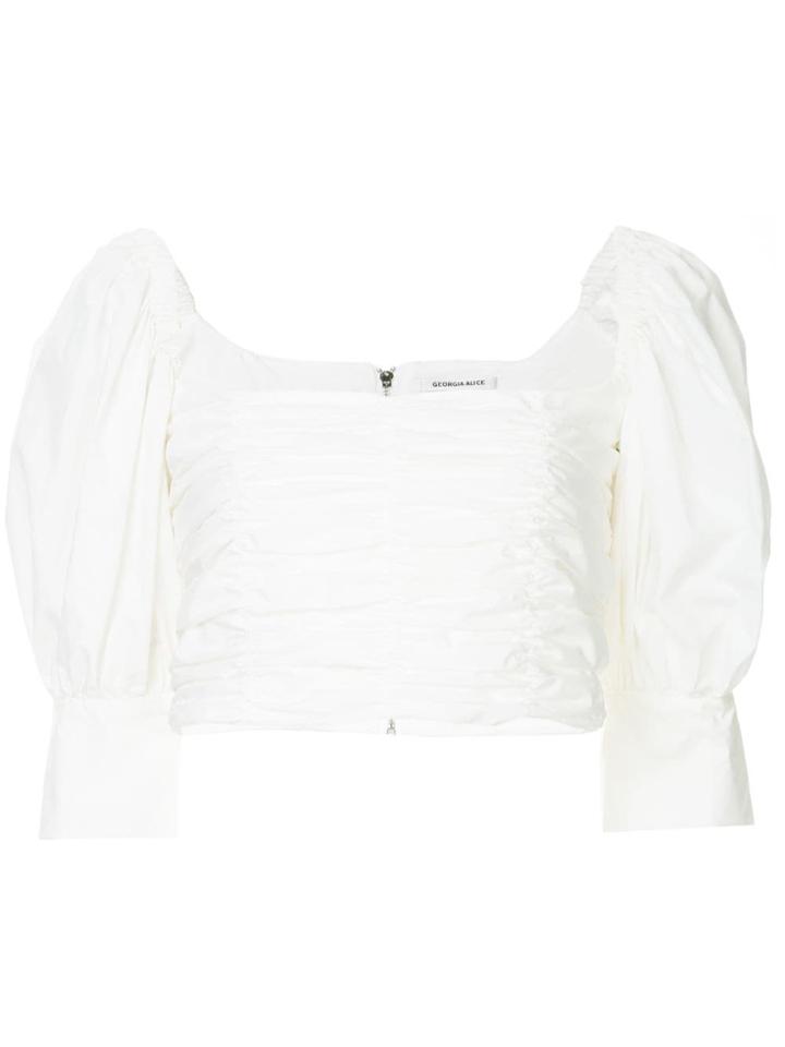 Georgia Alice Puff Blouse - White