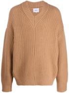 Nanushka V-neck Chunky Knit Jumper - Neutrals