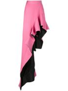 Ronald Van Der Kemp High Waisted Ruffle Asymmetric Skirt - Neutrals