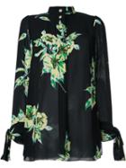 Proenza Schouler Floral Print Shirt, Women's, Size: 6, Black, Silk