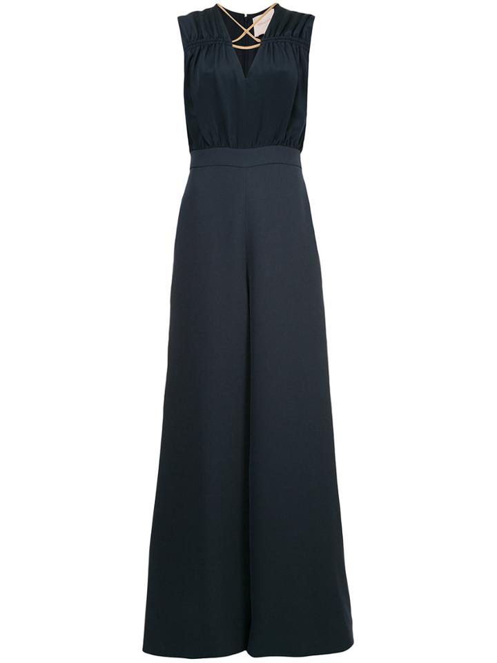 Roksanda Two Tone Wide Leg Jumpsuit - Blue