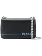Prada Logo Chain Shoulder Bag - Black