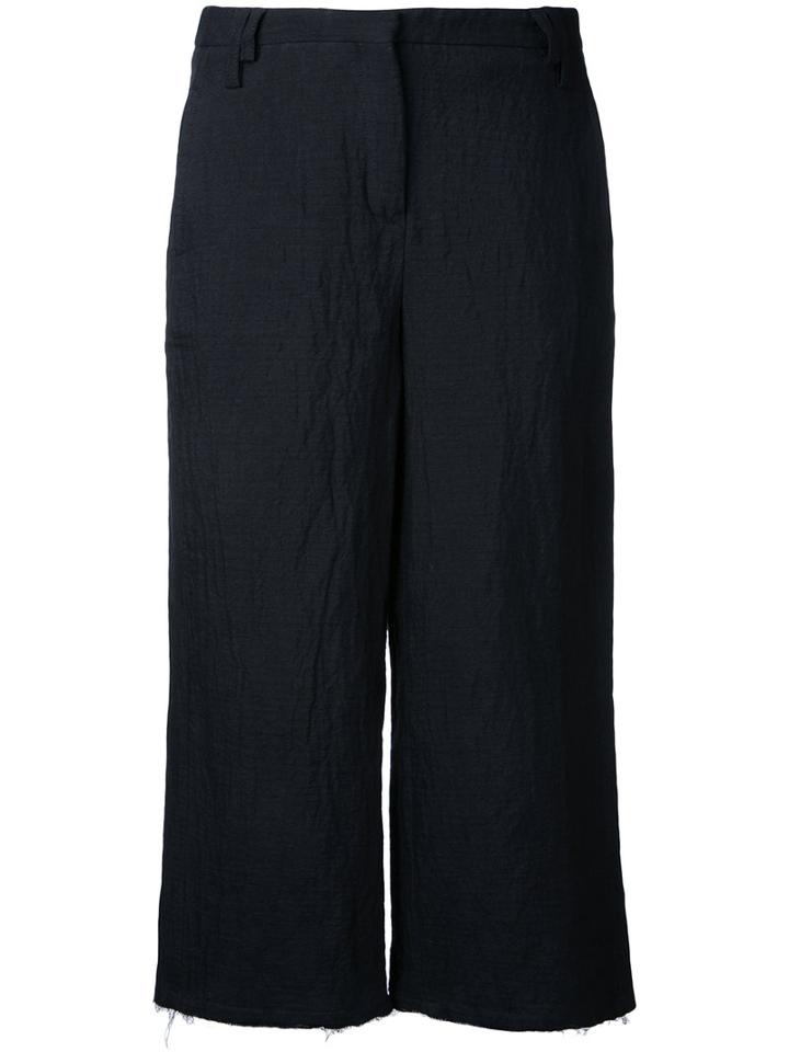 Thom Krom - Cropped Trousers - Women - Cotton/linen/flax - M, Women's, Black, Cotton/linen/flax