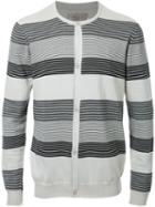 Factotum Striped Cardigan, Men's, Size: 46, White, Cotton